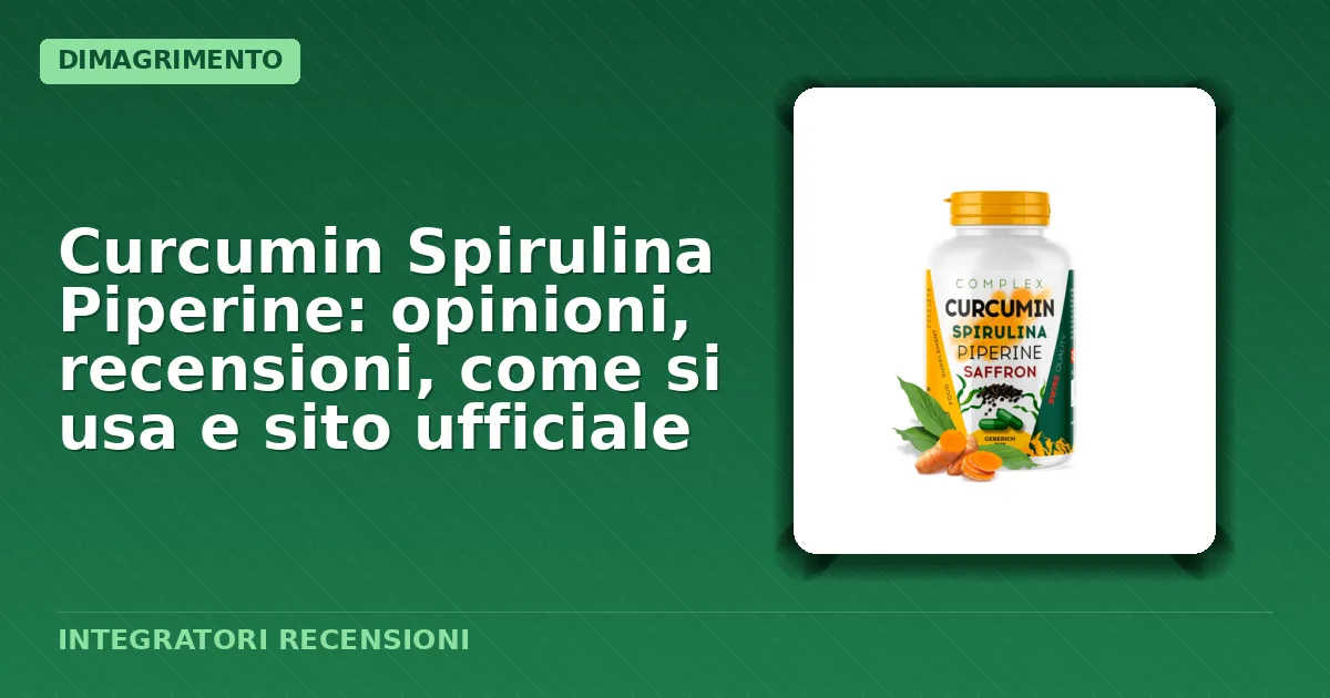 Confezione delle capsule Curcumin Spirulina Piperine