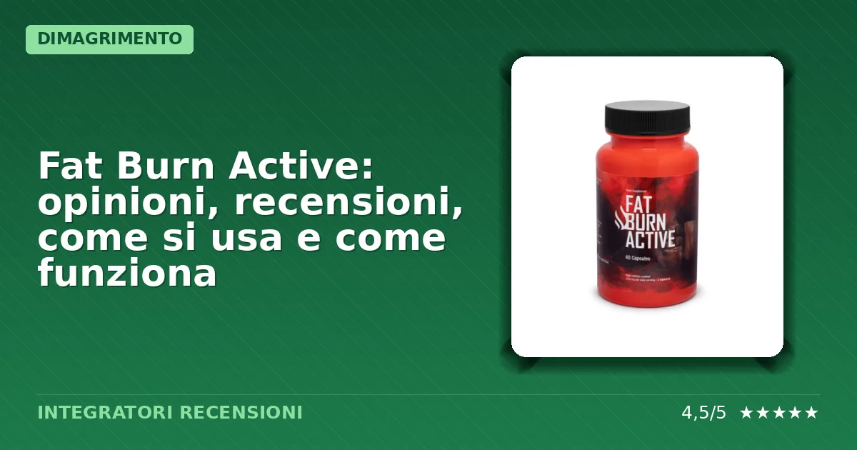 Confezione originale dell'integratore alimentare Fat Burn Active