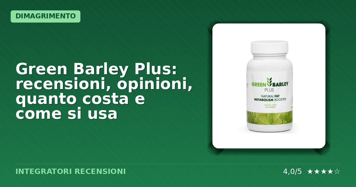 Confezione originale del prodotto integratore Green Barley Plus