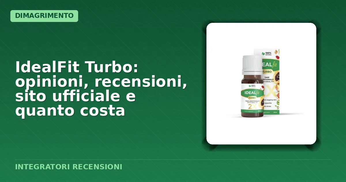 Flacone gocce integratore dimagrante IdealFit Turbo