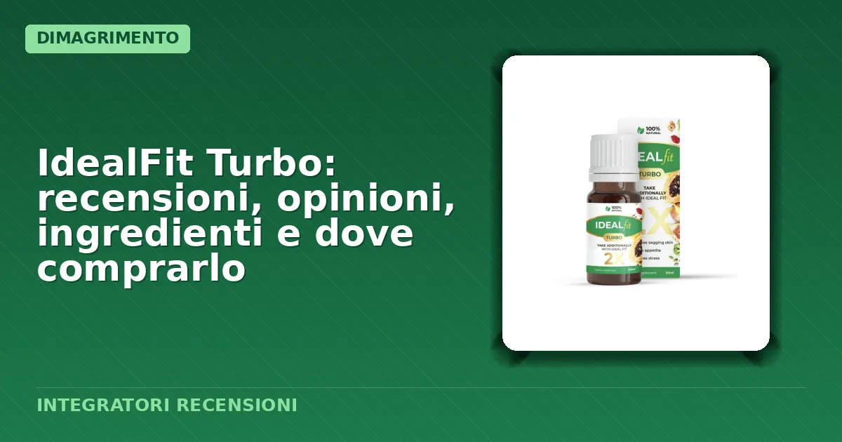 Confezione flacone gocce IdealFit Turbo