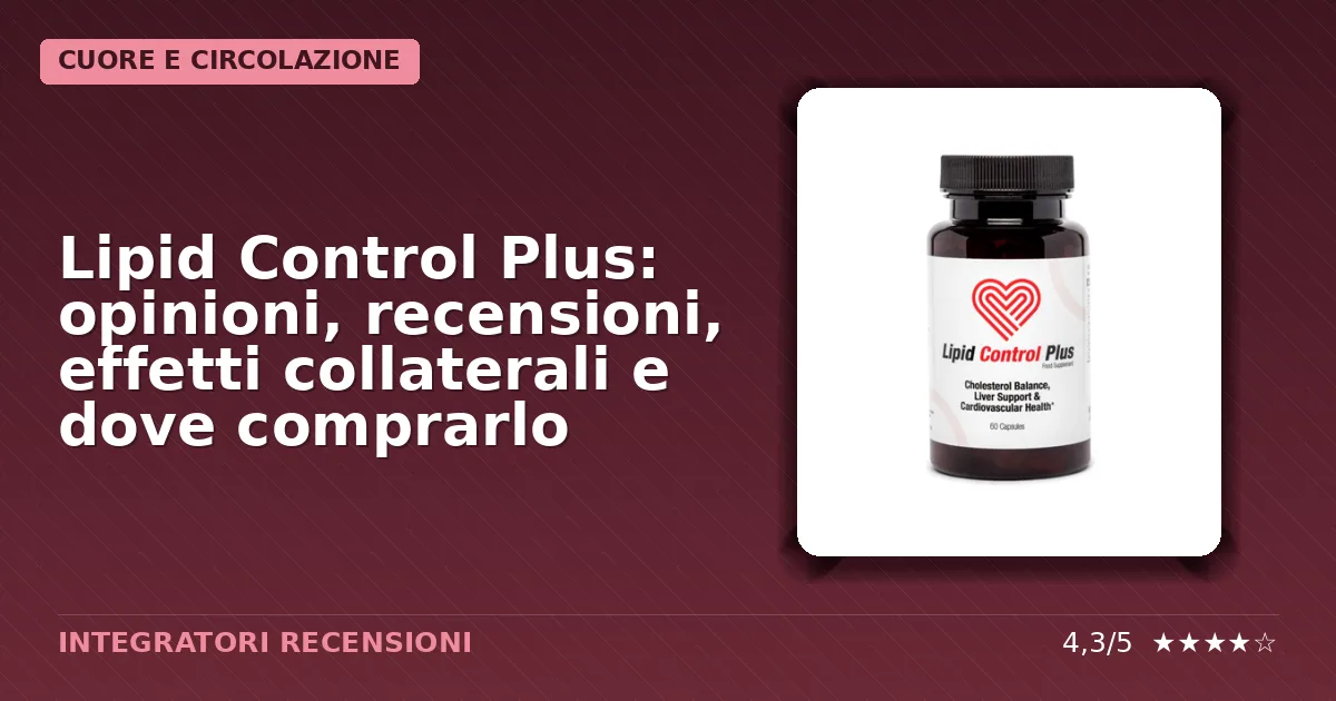 Confezione dell'integratore Lipid Control Plus