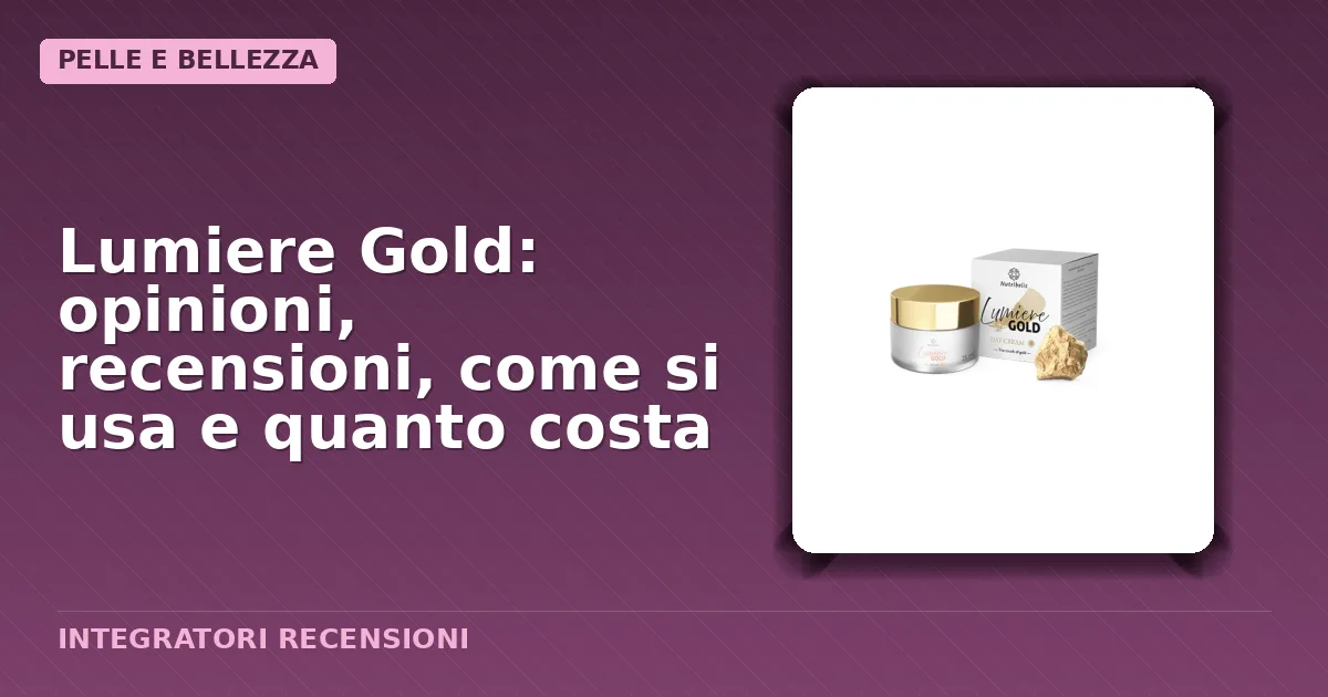 Confezione cremosa luminosa etichettata Lumiere Gold