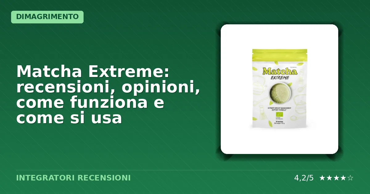 Confezione dell'integratore alimentare Matcha Extreme