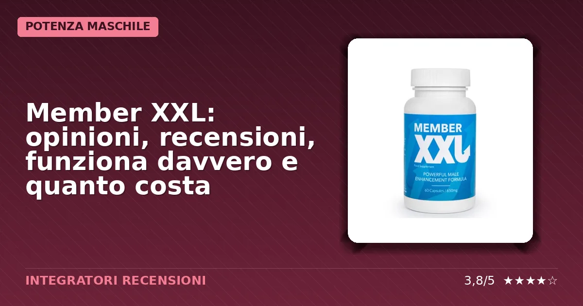 Confezione originale del integratore Member XXL