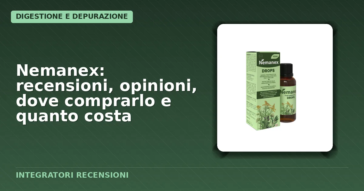 Confezione del prodotto integratore Nemanex con etichetta verde