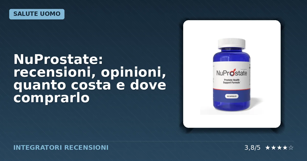 Confezione originale dell'integratore NuProstate per salute prostata uomo