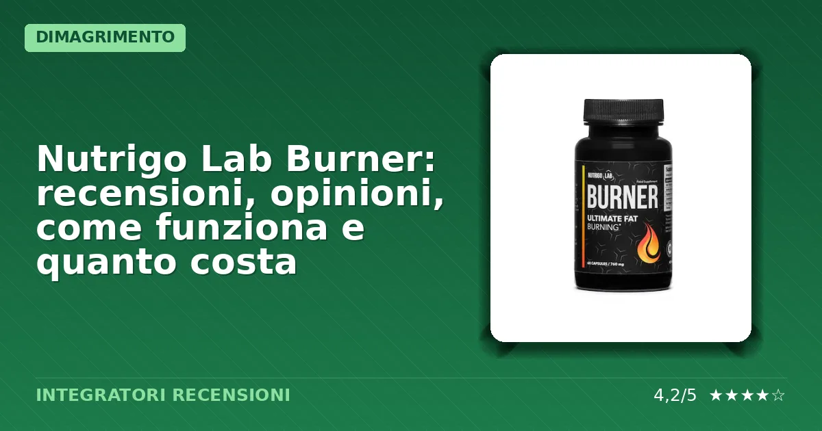 Confezione delle capsule dell'integratore alimentare Nutrigo Lab Burner
