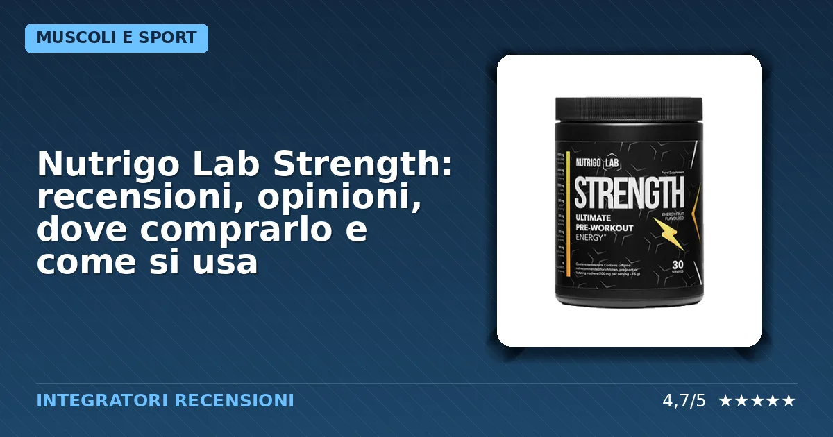 Confezione dell'integratore pre-allenamento Nutrigo Lab Strength