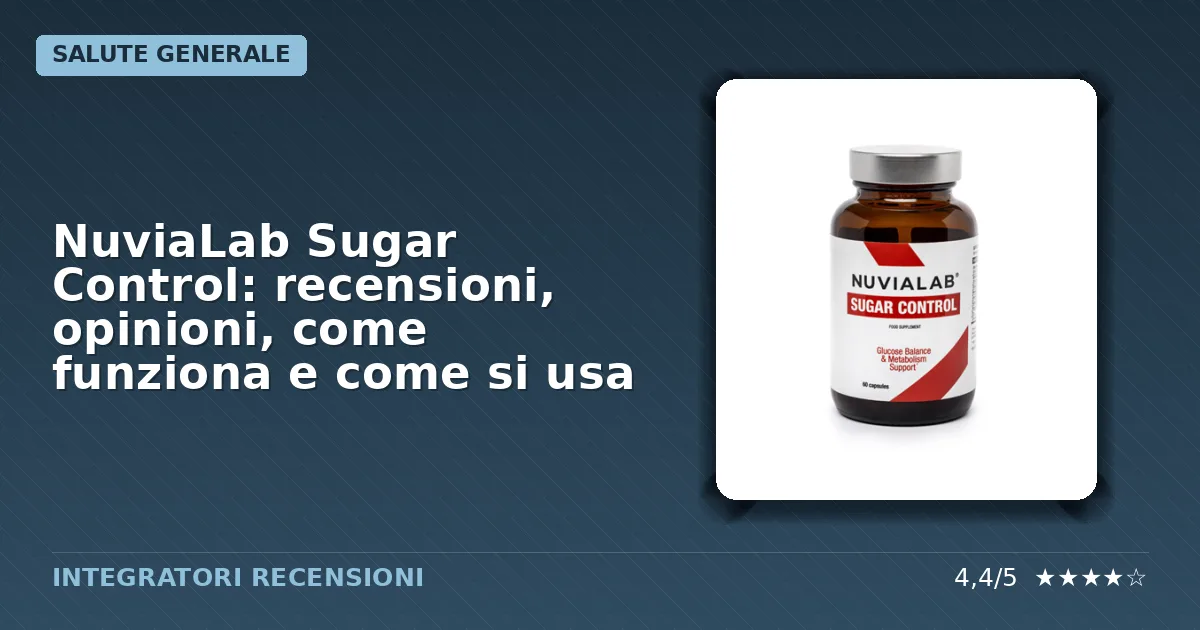 Confezione originale di NuviaLab Sugar Control